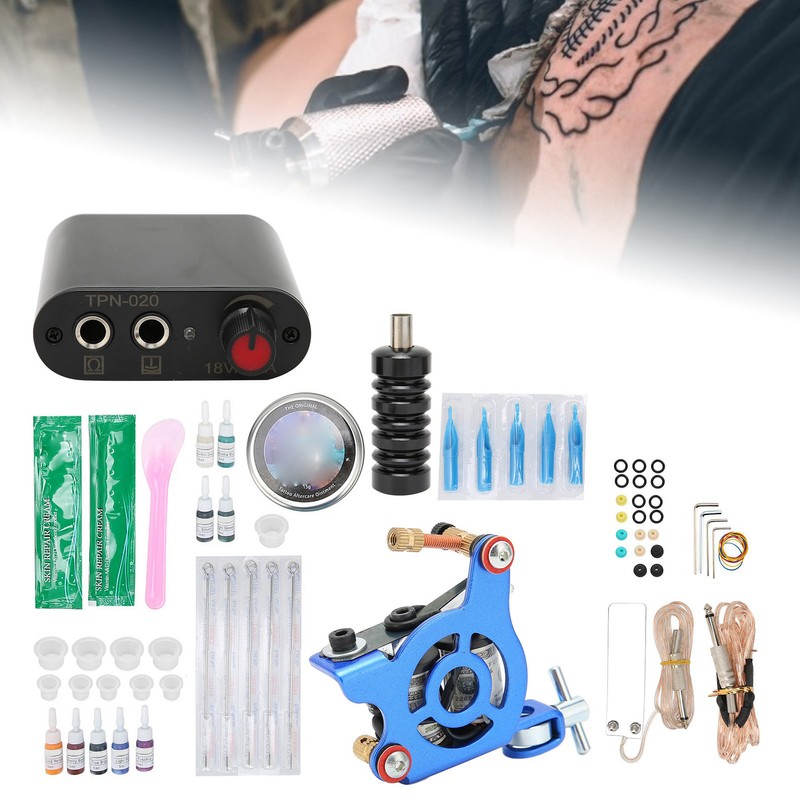 Complete Tattoo Kit Professional Tattoo Machine Kit Power Supply 9