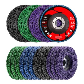 Paint Stripper Discs for Angle Grinder, 4-1/2" x 7/8", 12-Pack, Multi-Surface Rust and Paint Removal Wheels for Metal and Wood