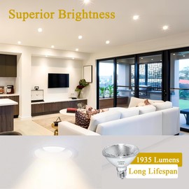 Lachesan Par30 39W Short Neck Halogen Flood Light Bulbs, 120V 2700K Warm White Dimmable High Brightness, E26 Base, Great for Accent Lighting, Tracking Light, Recessed Light Bulb, 6pcs