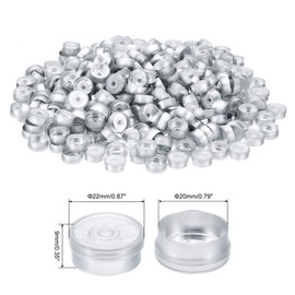 PATIKIL 20mm Flip Off Caps, 300 Pcs Flip Off Caps Flip Off Seals Flip Off Vial Seals Plastic Aluminum Caps Cover for Glass Vial Laboratory, Silver Tone