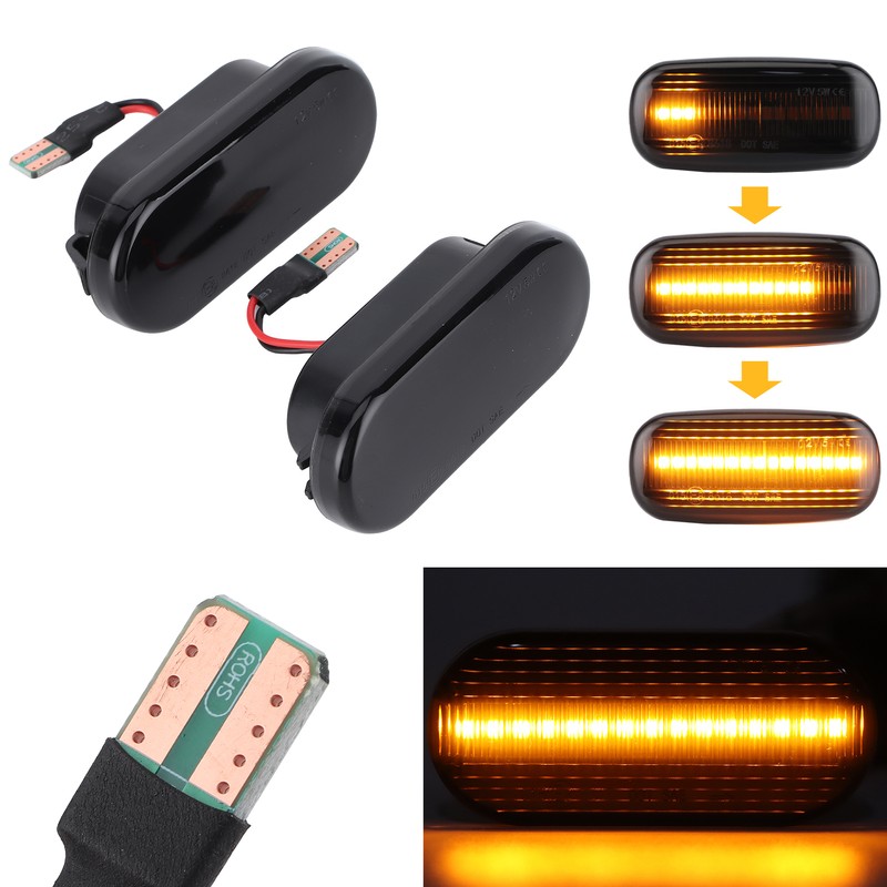 2Pcs LED Side Marker Lights Fender Turn Indicator Lamp Car