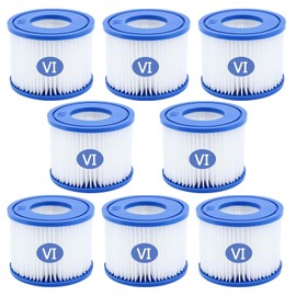 SAMSYOKI Pack of 8 Filter Cartridges for Pool Type VI, Filter Cartridges Pool for Bestway Pool Filter for Lay Z Spa, MSPA Whirlpool Replacement Filter for Miami Hawaii Vegas Monaco Palm Springs