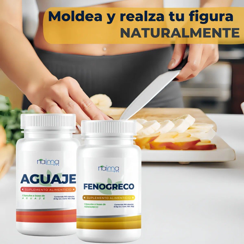 NAIMA Kit de Fenogreco y Aguaje 100 Cpsulas por Frasco