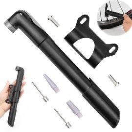 Mini Bicycle Pump, Bicycle Pump Small, Portable Bike Pump, Mini Bicycle Pump Comes with Car Holder, for All Valve Bicycles, Football, Basketball, Volleyball