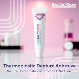 Denttach Seven Denture Adhesive, Thermoplastic Denture Cushion and Reliner, Upper and Lower Denture Comfort for Up to 7 Days, Zero Glue, Zinc Free