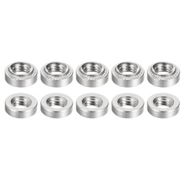 DTGN #10 32 x 0.14"(DxL) Clinching Rivet Nut Fasteners 50 Pack for Construction Industry Stainless Steel Crimp Nuts Silver