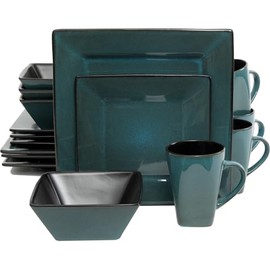 Gibson Overseas Kiesling 16-Piece Dinnerware Set in Blue/Black