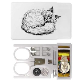 'Sleeping Persian Cat' Mini Travel Sewing Kit (SE00032312)