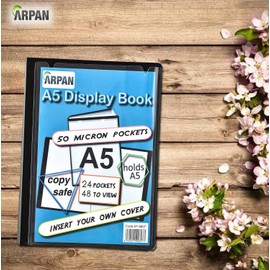 Display Book - 24 Pockets Black Presentation A5 Display Book Folder Folio for Professionals, Business, Students, Projects, School, College & Personal Use by Arpan (4)