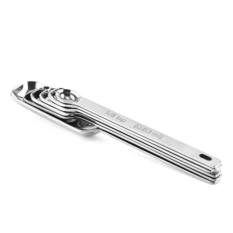 6 Pcs Measuring Spoons, Stainless Steel Rectangle Teaspoon Measuring Spoons
