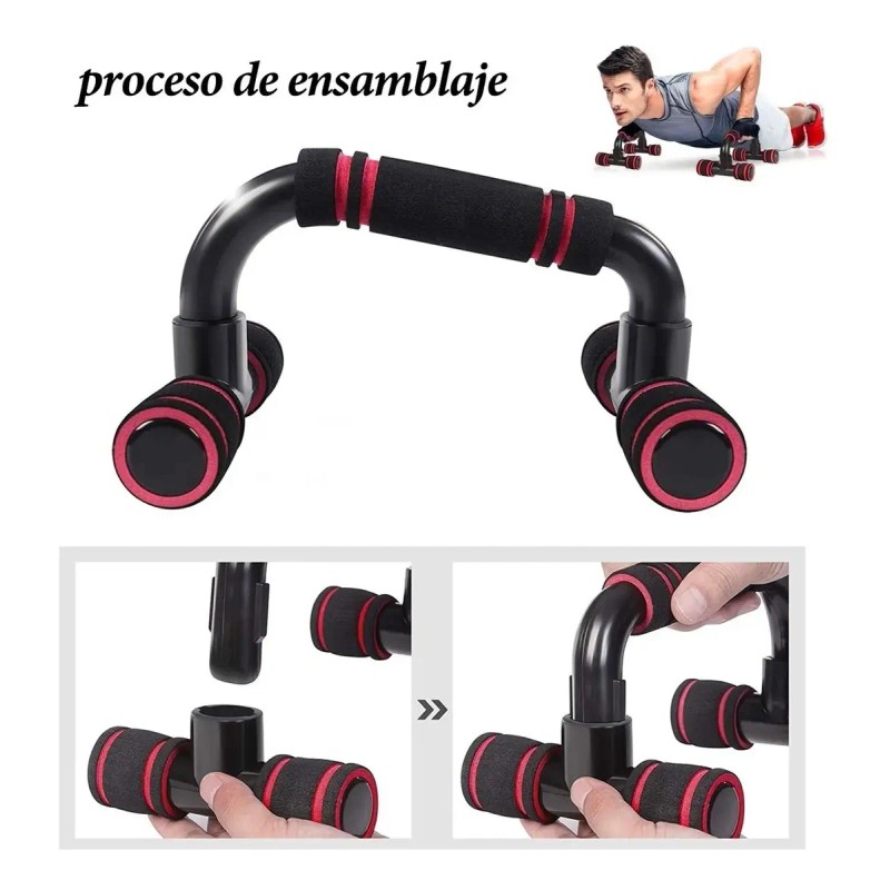 Manijas Para Flexiones 1 Par + 1 Par De Muñequeras
