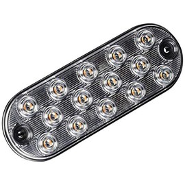 Maxxima M63353WYCL 14 LEDs Oval White/Amber 6.5" Emergency Warning Surface Mount 11 Selectable Flash Patterns
