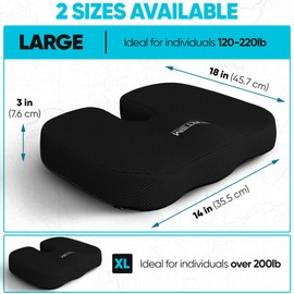 FORTEM Office Chair Cushion and Back Support for Office Chair, Lumbar Support Pillow, Memory Foam, Non Slip Sitting and Back Rest for Gaming, Car Seat Cushion, Chair Pad