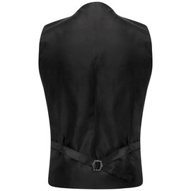 King & Priory Luxury Pewter Grey Herringbone Check Waistcoat with Lapel - XXXL