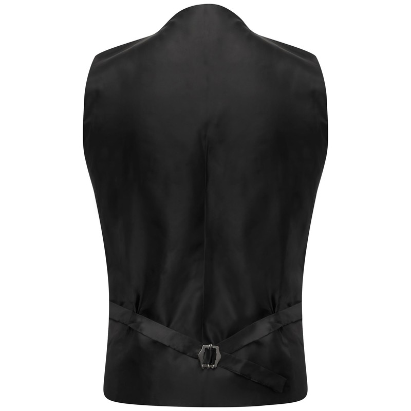 King & Priory Luxury Pewter Grey Herringbone Check Waistcoat with