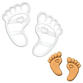 BAKERLOGY Love in Every Step Cute Footprints Cookie Cutter - Detailed Cookie Cutter Design for Baking and Crafting, Ideal for Fondant, Dough, Clay