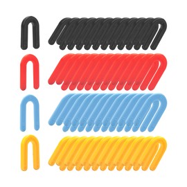 SZSYD 200PCS Plastic Shims, Horseshoe Shims, U Shaped Tile Spacers, Plastic Shims for Leveling, Blue 1/16”, Red 1/8”, Yellow 3/16”, Black 1/4”