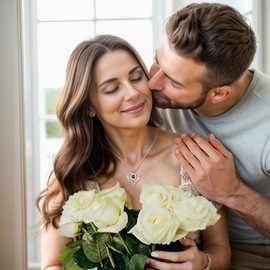 Sunflower Necklaces for Women,925 Sterling Silver Heart Birthstone Necklace,You are My Sunshine Necklace,Adjustable 18"-20",Valentines Day Gifts, Jewelry Gifts for Mom Wife Girlfriend (Style 6)