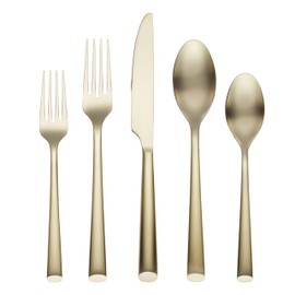 Cambridge Silversmiths Gilda Champagne Satin 20-Piece Flatware Set, Service for 4
