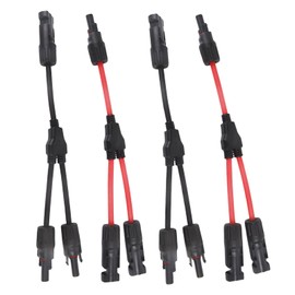 Solar Cable 2 Pairs Y for Photovoltaic Panels Solar Cable MMF FFM Y Adapter Parallel Solar Plug 2 Red 2 Black for Solar Connection