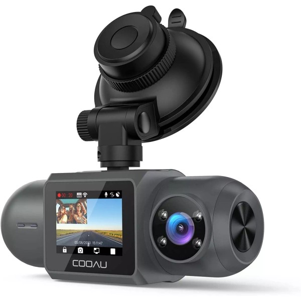COOAU Dash Cam 1440P WiFi Dash Camera Front and Rear