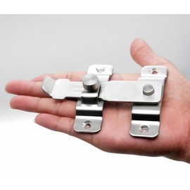 Edelstahl-Türriegelschloss, Fensterriegel, Klappriegel und Deadbolt Lock. Geeignet als Riegel für Gartentor und Türverriegelung außen Garden Gate Latch (Silberfarben)