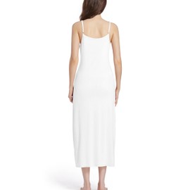 Xuepelit Underdress Women's Long Sound Nightdress Women's Summer Sexy Underskirts Long Full Slip Spaghetti Straps Dress Negligee Petticoat Full Slip Women's Long Underskirt, B-white