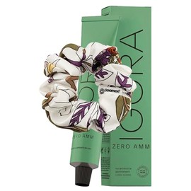 IgoraZero AMM 4-0 Brown Natural No Ammonia Permanent Hair Color Creme 2.1 oz | IgoraRoyal Professional Hair Dye + Goomee Hair Scrunchie Bundle