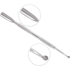 Suvorna Metal Cuticle Pusher Tool & Nail Cleaner Tool, Cuticle Cleaner, Stainless Steel Cuticle Pusher - Fingernail Cleaner for Under Nails and Gel Nail Polish Remover, Nail Cuticle Pusher for Women