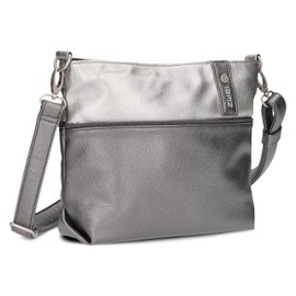 Zwei Jana J8 Women's Shoulder Bag 3 Litre Bi-Colour Canvas Style Handbag Soft Faux Leather Ideal for Everyday Use Includes 2 Removable Shoulder Straps Short & Long (Cosmos), Cosmos