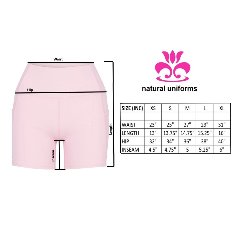 Natural Uniforms Women's High Waist Yoga Shorts Tummy Control with