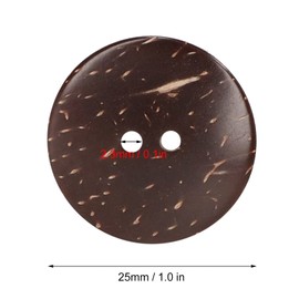 Tomotato 50pcs Wooden Buttons, 25mm Coconut Shell Wooden Buttons 2 Holes Round Coconut Texture Buttons for DIY Clothing Sewing Craft Decorative