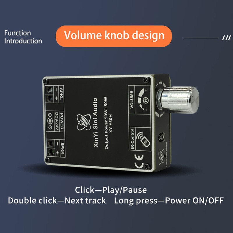 50W+50W BT 5.1 Wireless Audio Power Amplifier Portable Sound Amplifier