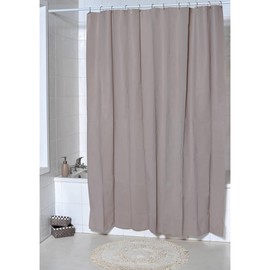 Taupe Shower Curtain Liner, Waterproof Plastic, 79"x71", 12 Grommets, Durable and Easy to Clean, Stylish Neutral Design for Tub or Shower, Use Alone or with Fabric Curtains