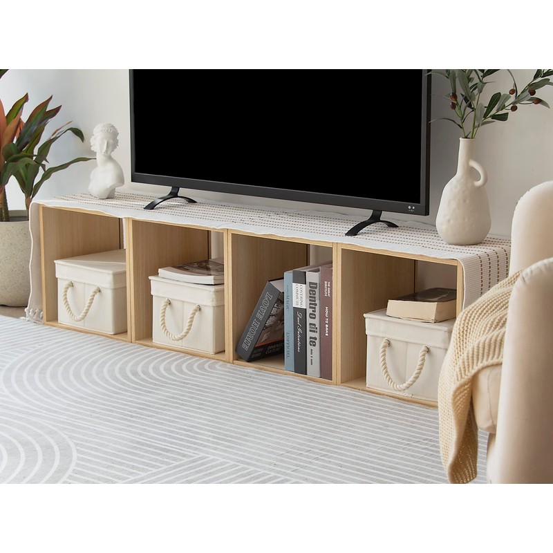 StorageWorks Storage Bins with Lids, Decorative Storage Boxes with Soft