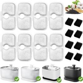 8 Pack Cat Water Fountain Filter Replacement, Compatible Petlibro 2.5L/84oz Cat Water Fountain PLWF005/PLWF115, Cat Fountain Filters for Petlibro Water Filter Replacement with 8 Pack Pre-Filter