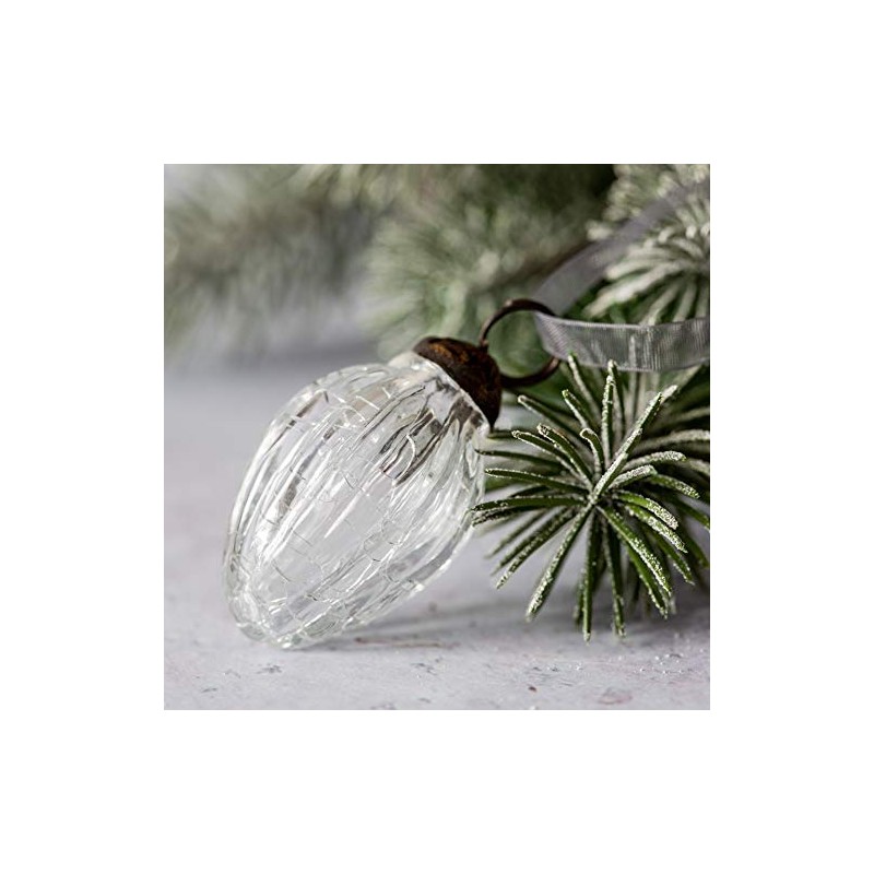 Aurora Christmas Set of 6 Pinecone Christmas Baubles, 1"