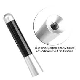 Antena De Repuesto para El Automóvil, Antena De Antena De Radio De Tornillo De Fibra De Carbono De 3 "para La Modificación Universal del Automóvil(Silver)
