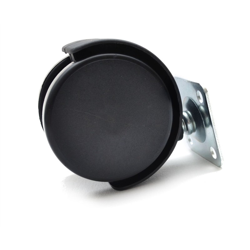 4X New 50mm Plastic Swivel Castor Wheel Black Furniture Caster