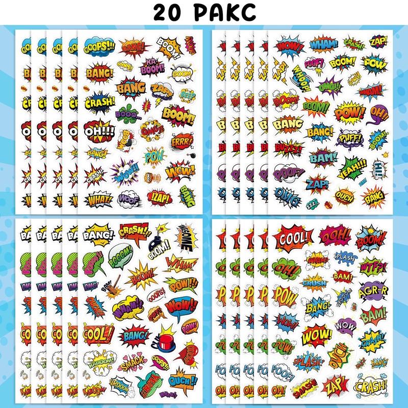 Cool Superhero Stickers 615 Count Boom Party Favors Goodie Gifts