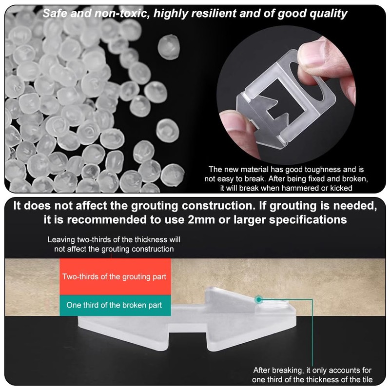 Lvjkes Pack of 200 Tile Levelling System, Pull Tabs 3