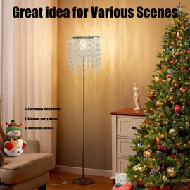 Crystal Lamp Shade, Light Shade Crystal Chandelier for Dining Room, Modern Pendant Lampshades Beaded Chandelier Diameter 6", Clear