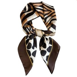 27 inch Silk Feeling Scarf Square Hair Scarf Satin Head Scarf Fashion Leopard Zebra Print Neck Scarfs for Women