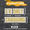 6pcs EV CHARGING ONLY Pavement Stencil, 4 inches Electric Vehicle