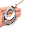 Fragrant Day Necklace, Natural Material, Buffalo Horn, Oval Leather, KN48023,
