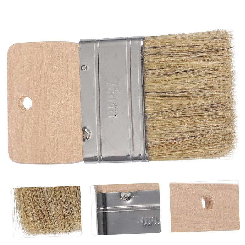 Totority Beach Sand Brush with Handle Natural Boar Bristle Painting