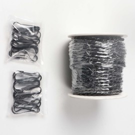 Bieye 32.8ft Metal Chain Roll with 20PCS Safety Hooks for Tiffany Style Stained Glass Window Panel Hangings, Black Electrophoretic Coating, chain006