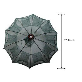 Portable Folded Fishing Net Automatic Fishing Net Trap Cast Dip Cage for Fish Shrimp Minnow Crayfish Crab (10 Sides 20 Holes)