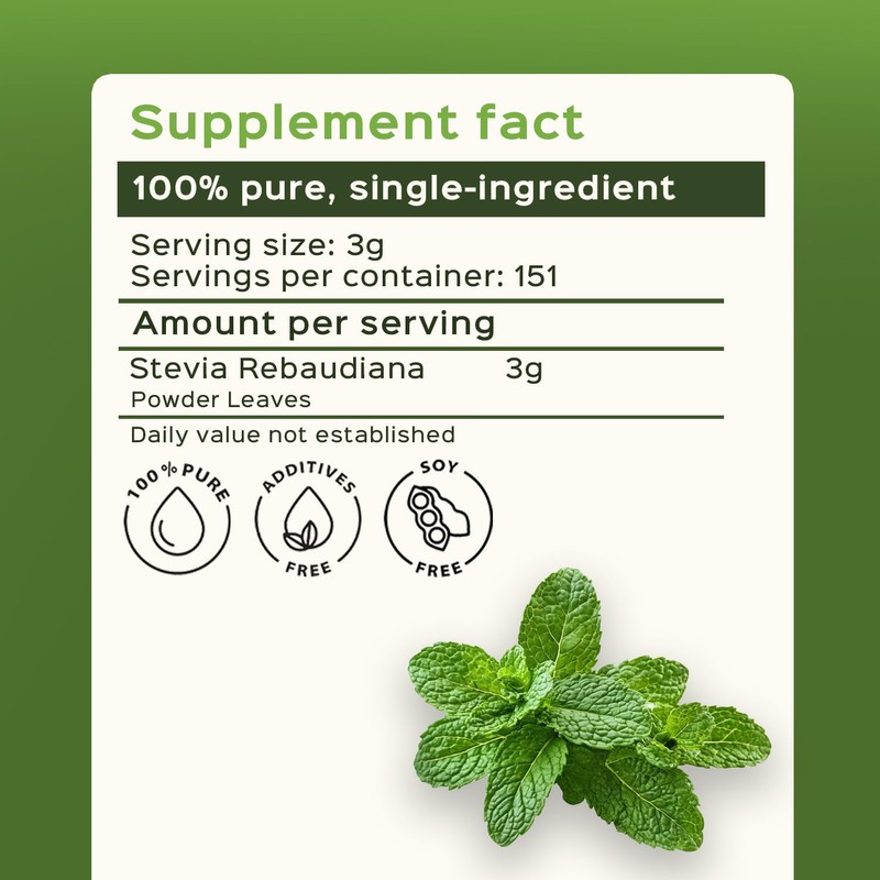 bixa Botanical Stevia Leaf Powder (Stevia Rebaudiana) Natural Herbal Supplement
