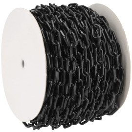 MANCHAP 164 Ft Black Plastic Chain Links, Plastic Barrier Chain, Safety Barrier Chain Crowd Control Chain for Caution, DIY, Public Security